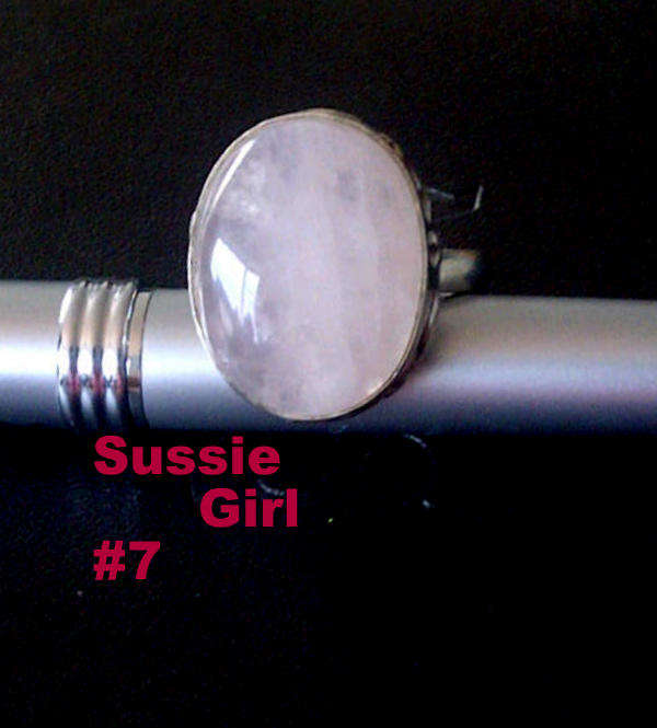 Rose Quartz Gem Stone Set in  925 Sterling Silver Ring