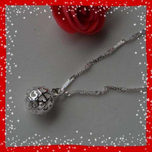 Petite  925 Silver Ball Pendant with Chain