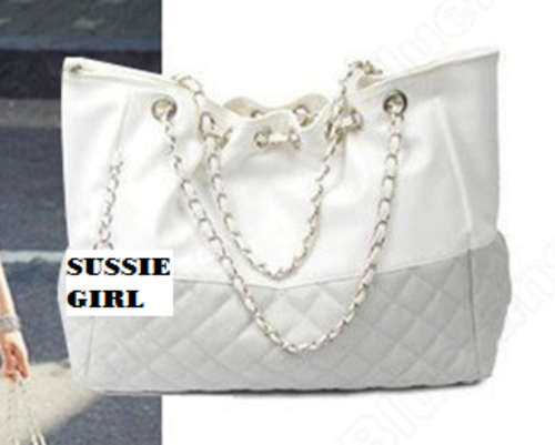 AWESOME  BEIGE AND GREY  HIGH FASHION HANDBAG