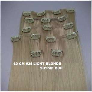 HighTemperature Fibre 7pcs 100g  60cm  #24 Light Blonde  Silky Straight