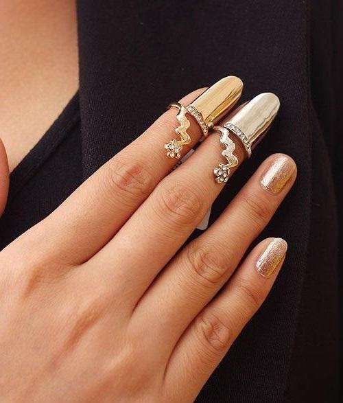 @@@@ GOLD AND SILVER  ** NAIL RINGS HIGH FASHION @@@@