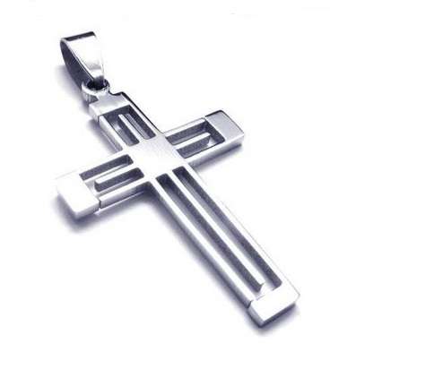 ABSOLUTELY MAGNIFICENT STAIN AND STEEL CROSS PENDANT WITH MATCHING CHAIN
