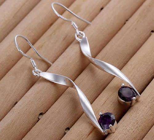 .925 STERLING SILVER SWAROVSKI  DROP EARRINGS
