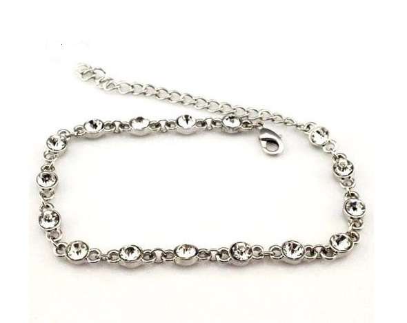 DIAMOND SIMULANT   SET IN TENNIS BRACELET