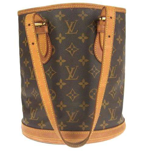 Authentic LOUIS VUITTON Bucket PM Shoulder Tote Bag Monogram M42238 France