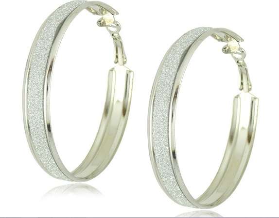 SEXY AND SASSY 18KGP WHITE GOLD EARRINGS