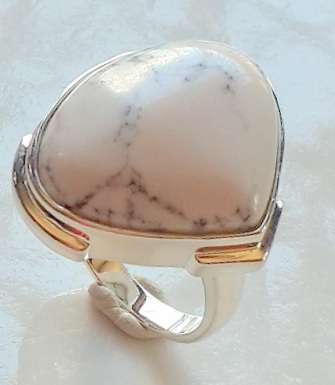 Gorgeous Natural Jasper Set in Sterling Silver Ring
