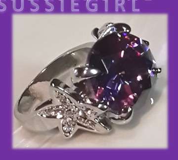DAZZLING     PURPLE  AMETHYST  RING # SIZE 8