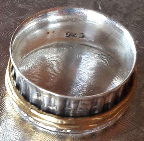 Remarkable and Impressive 8 mm Solid 925 Sterling Silver Spin Ring #Size 8.5