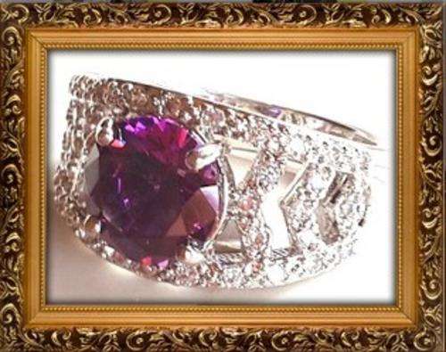 Amazing CZ & AMETHYST IMPRESSION in Fashionable Design #Size  P / 17.79