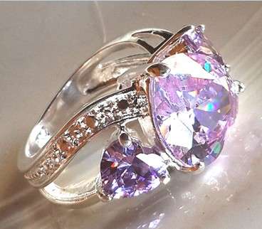 Fashionable And Sexy 925 Sterling Silver Detailed Amethyst  Ring #Size 7