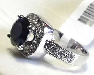Newly Imported Natural Onyx & Diamonds Ring #Size8