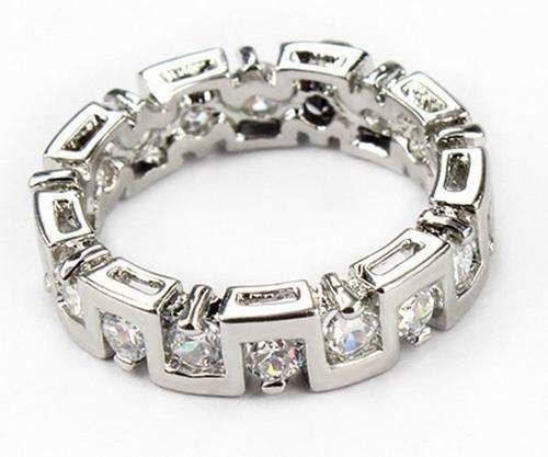 Dazzling, Shinny 3.3mm Diamond Impression Wedding Ring#Size 8