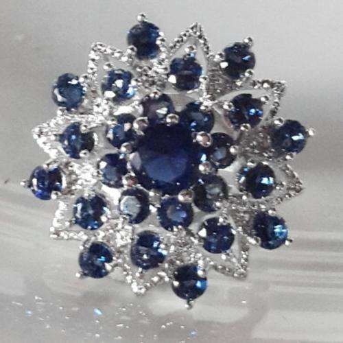 Marvellous  Blue Topaz Zircon Set in 925 Sterling Silver ring #Size 8.5