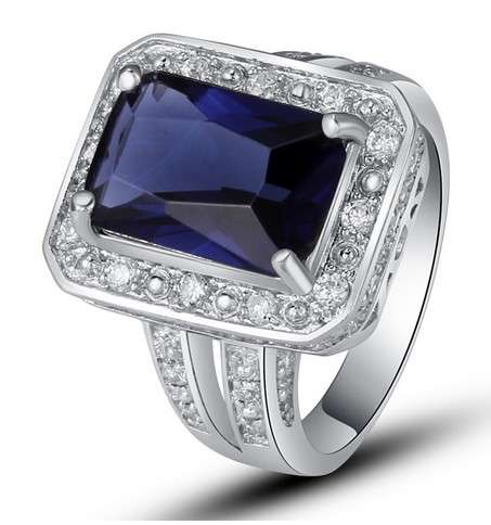 **Radiant and Sexy** Cr.  Amethyst Surrounded by Diamond Crystals #Size 7