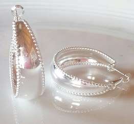 %% Fabulous %% Cloe 925 Round Silver Hoop  Earrings Silver