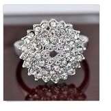-- Attractive --Diamond Crystal Imported 18ct Platinum Rolled Gold Ring # Size