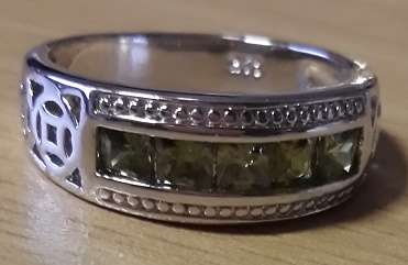 --Size 8 -- Chrome Diopside Cushion Together in 925 Sterling Silver Ring