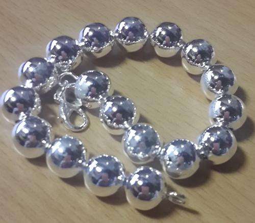 10mm 925 Sterling Silver Pearl Bracelet