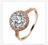 -- Glamorous --Yellow Gold 18ct Filled with AAA Diamond Crystal Ring # Size 8