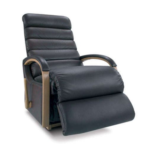 Brand New Black La-Z-Boy Norman Leather and Chrome Recliner
