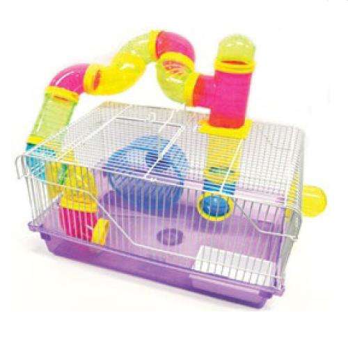 Hamster Cage with Pipes - Blue