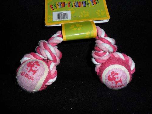 ROPE TOY WITH TENNIS BALLS - SMALL