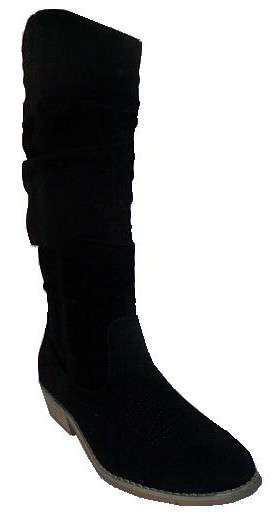 * Black Boots * Ladies Suede-Look Boots - Sizes 3, 4, 5, 6, 7