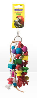 Bird Toy - Multi String and Beads - 25cm