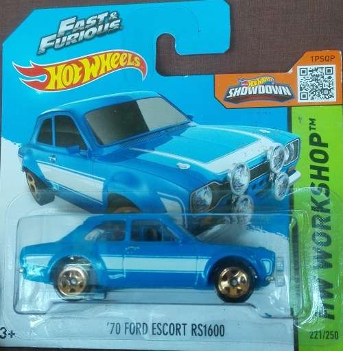 Diecast Hotwheels Fast & Furious Ford Escort RS 1600 (blue)