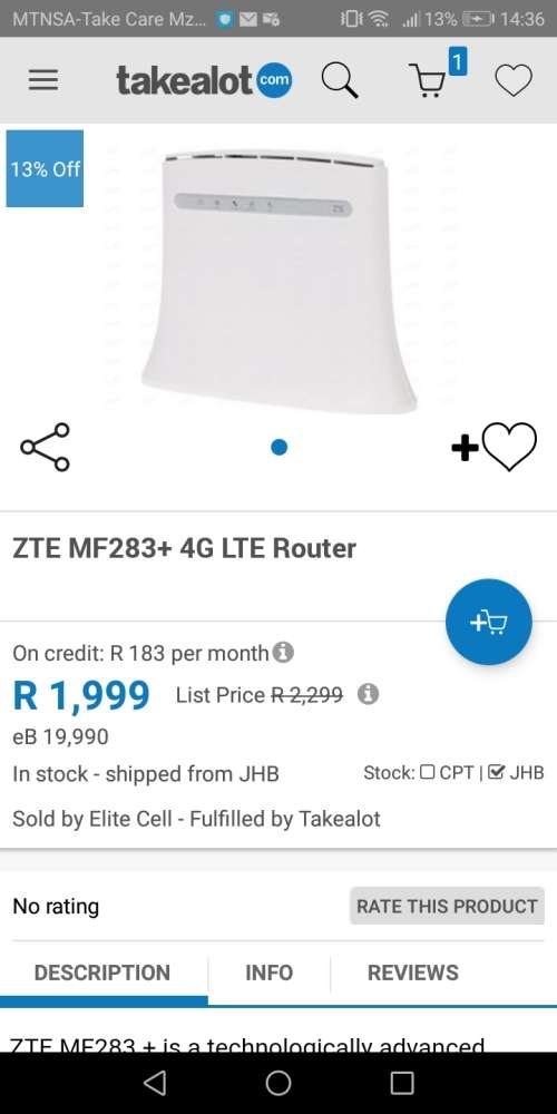 ZTE mf283+ LTE Router