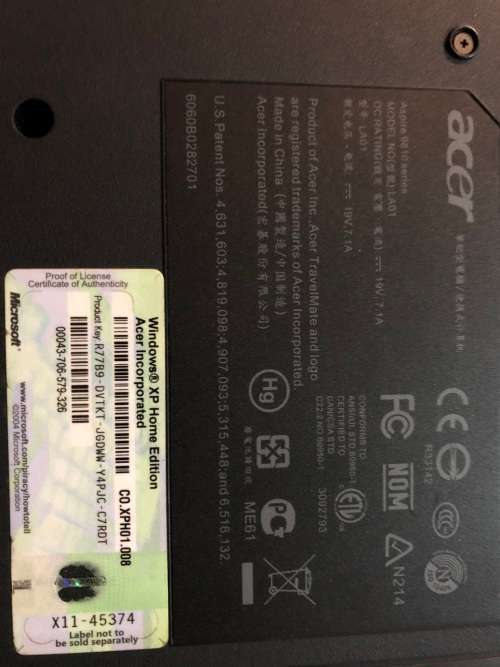 *HUGE SCREEN LAPTOP* Acer Aspire 9815WKMi T7200 51 cm (20.1`) WITH BAG