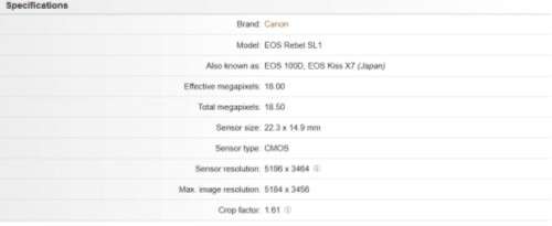 HIGH CLASS CANON EOS REBEL SL1 18MP RGB FILTER 18-55MM LENS