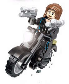 Black Widow on motorbike - Marvel minifigure