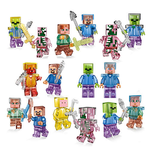 Minecraft transparent minifigures - set of 8 double packs!!