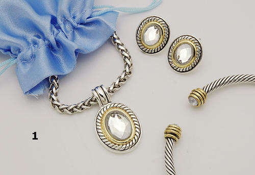 3PC DESIGNER SILVER PLATED JEWELRY SETS
