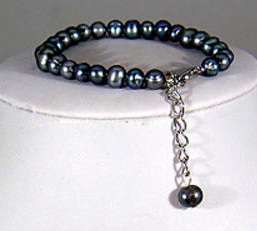 GENUINE FRESHWATER BLACK PEARL BRACELET!!
