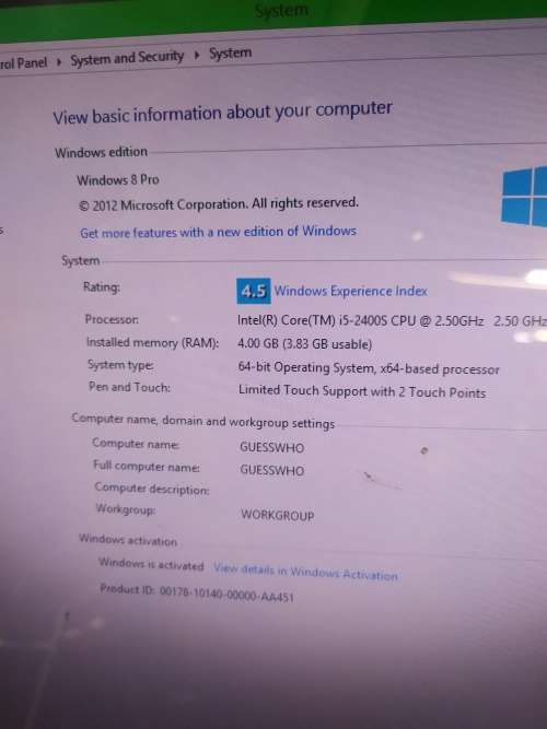 Very clean Acer all in one DESKTOP PC