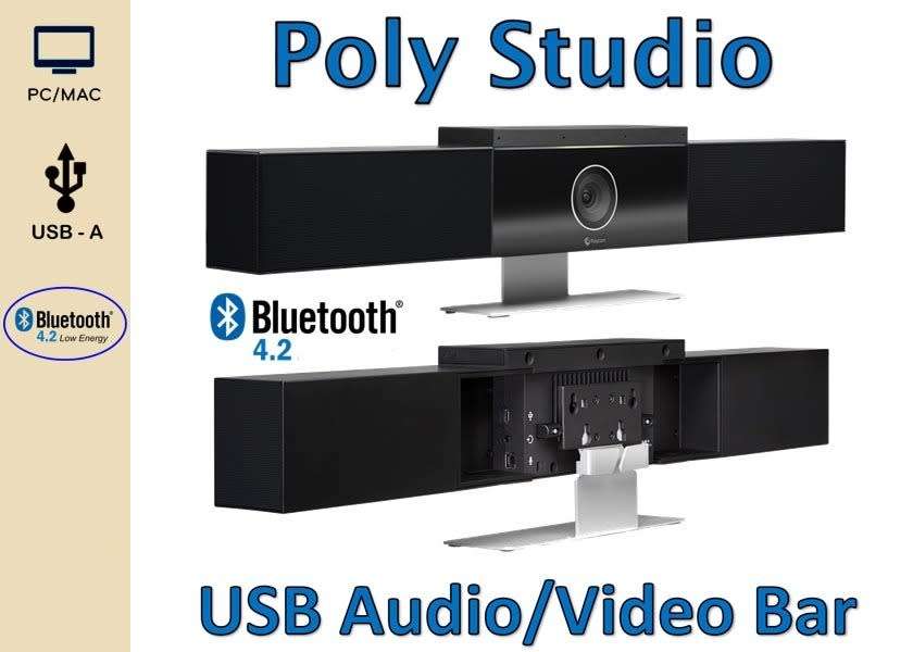 Poly Studio USB Conference Camera - UHD 2160p (4K) resolution Measurements: 102mm D x 762mm W x 152m