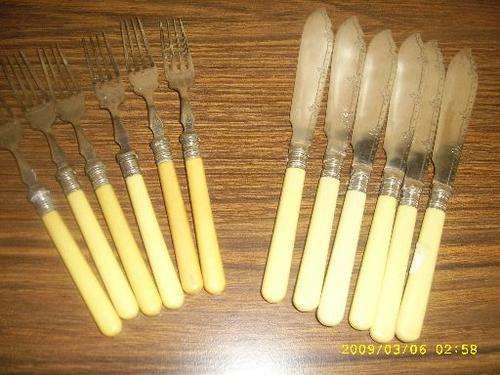 12 Piece  Bone handle Fish Knives & Forks