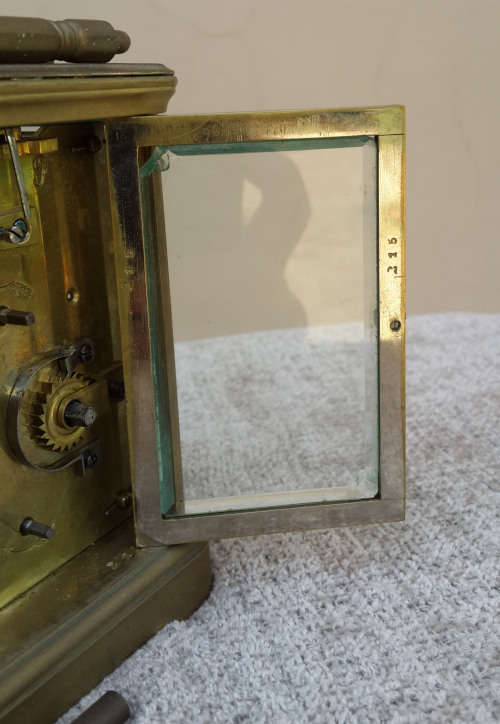 Stunning Brass and Beveled Glass Carriage Clock