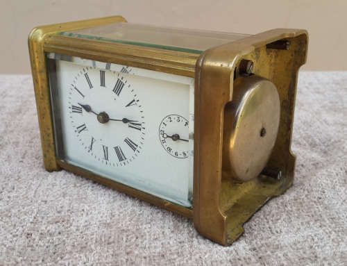 Stunning Brass and Beveled Glass Carriage Clock