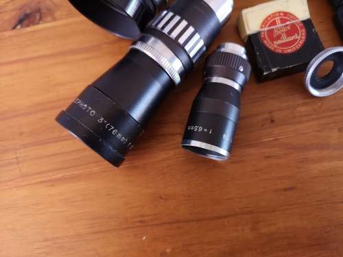 Paillard Bolex C8 cine camera with accessories