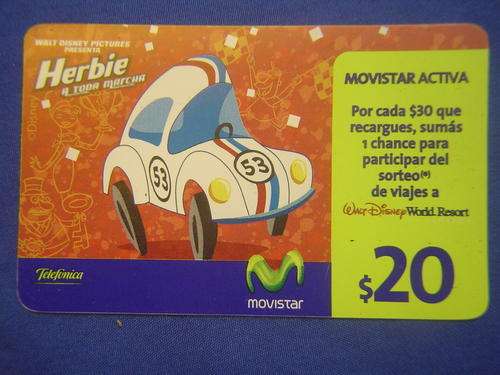 VW Beetle Herbie phone card