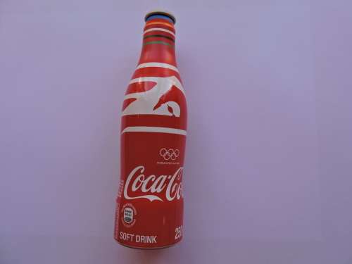 Coca Cola aluminium 250ml Olympics empty bottle