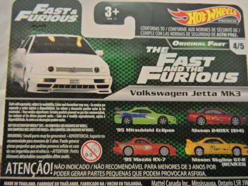 Hot Wheels Fast and Furious Volkswagen VW Jetta MK3 Real Riders