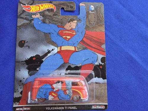 Hot Wheels Volkswagen VW  T1 Superman DC Comics Combi with Real Riders.