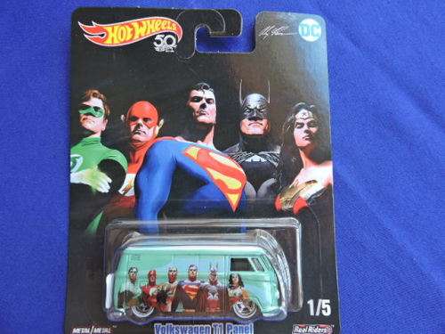 Hot Wheels Volkswagen VW  T1 Panel Van DC Comics Combi with Real Riders.