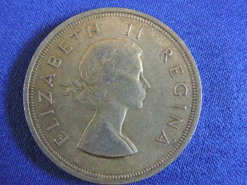 1955 5 SHILLING Low mintage South Africa silver crown coin