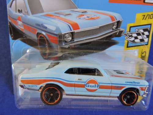 Hot Wheels Chevy Chevrolet NOVA Gulf colours..